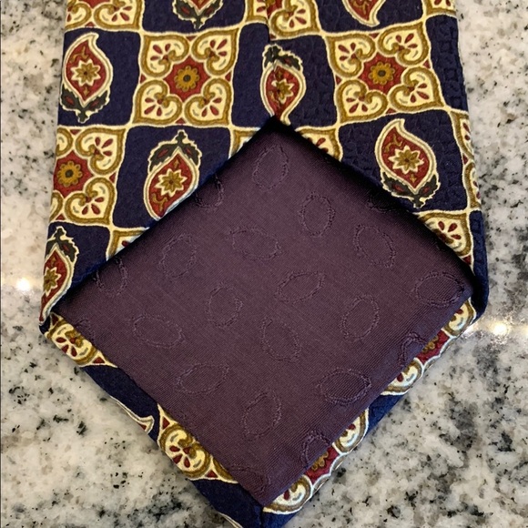 Frame Denim Blue and Gold Geometric Tie - Picture 3 of 5